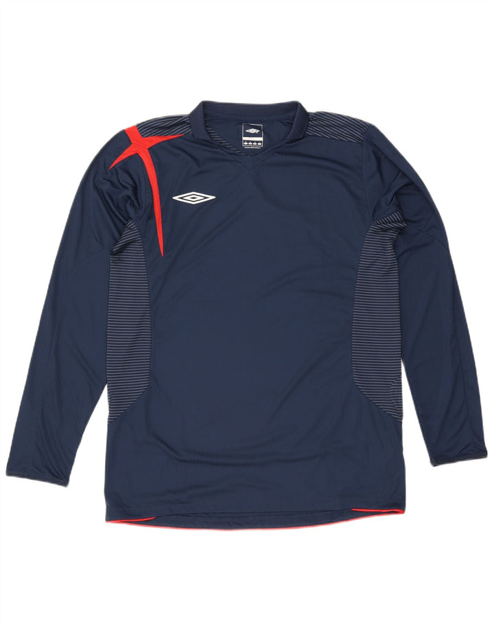 Umbro Homme Top Manches Longues Bleu Marine Rayé Polyester
