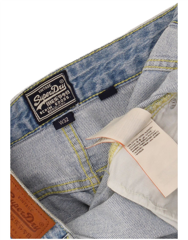 SUPERDRY Femme Taille Basse Mini Jupe en Jean W32 Grand Bleu Coton