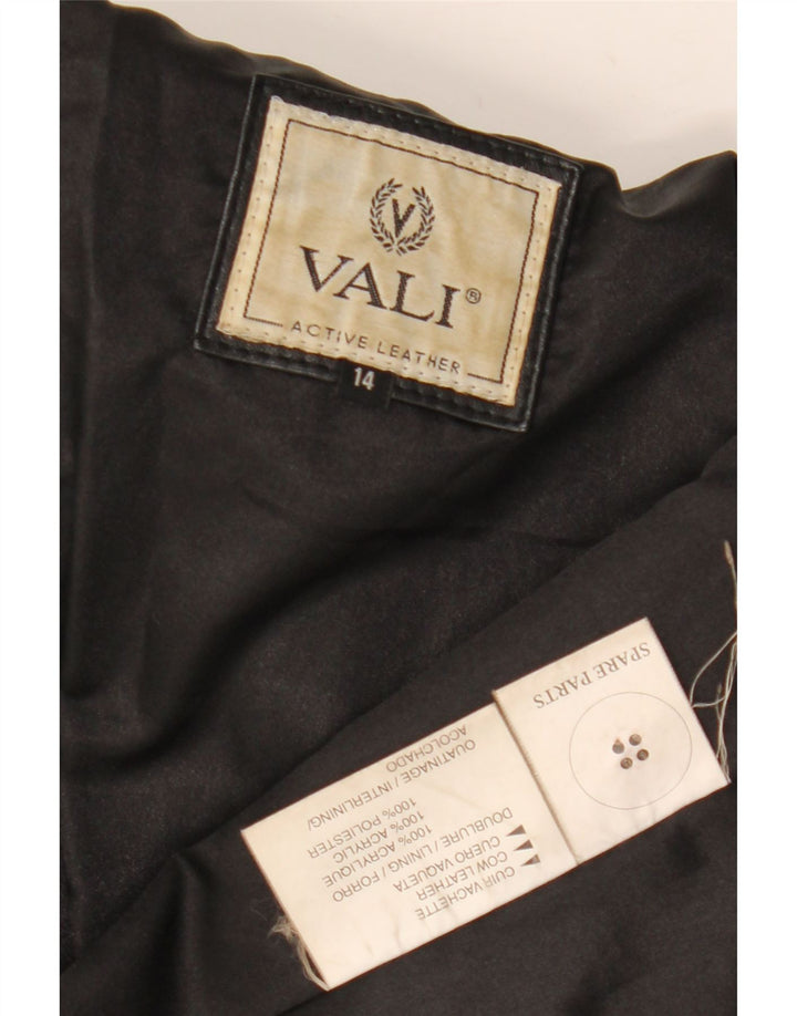 Manteau en cuir femme vintage UK 12 Cuir noir moyen