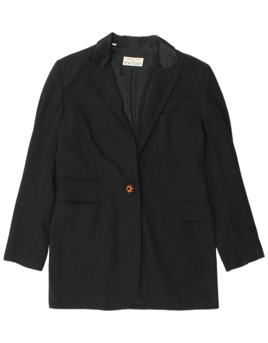 Alberto Biani Veste Blazer 1 Bouton Femme IT 42 Noir Moyen