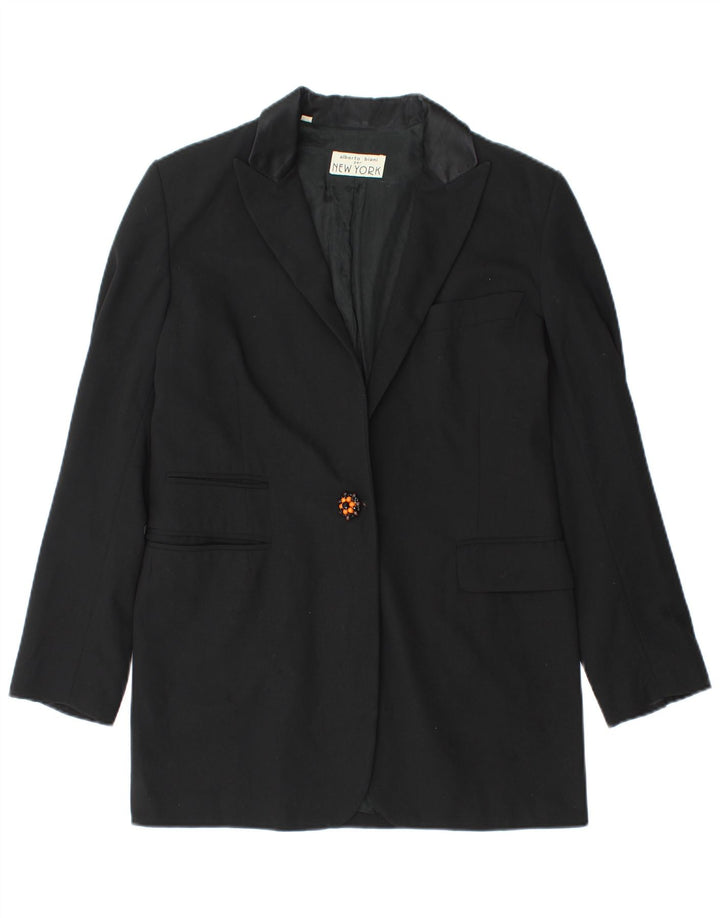 Alberto Biani Veste Blazer 1 Bouton Femme IT 42 Noir Moyen