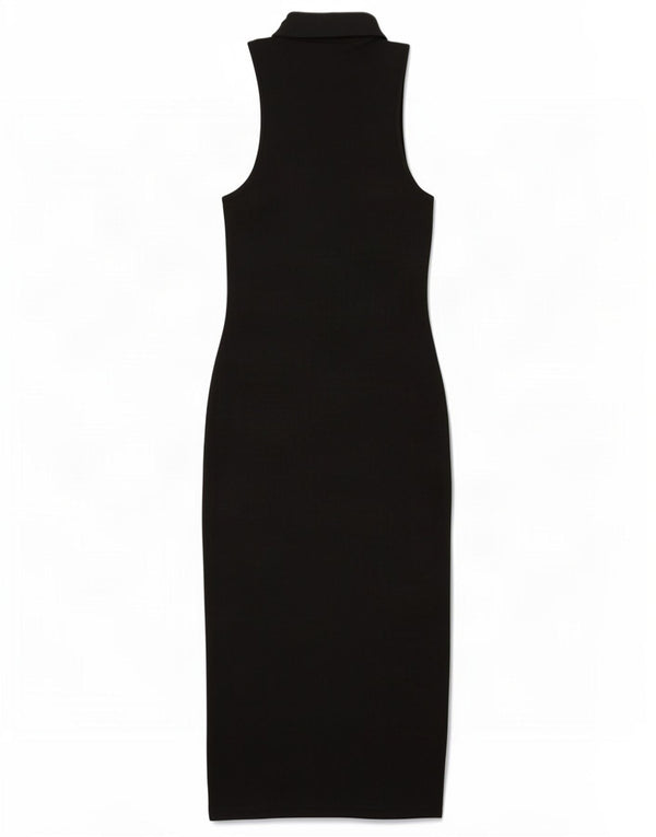 Zara Robe pull sans manches pour femme UK 12 en coton noir moyen