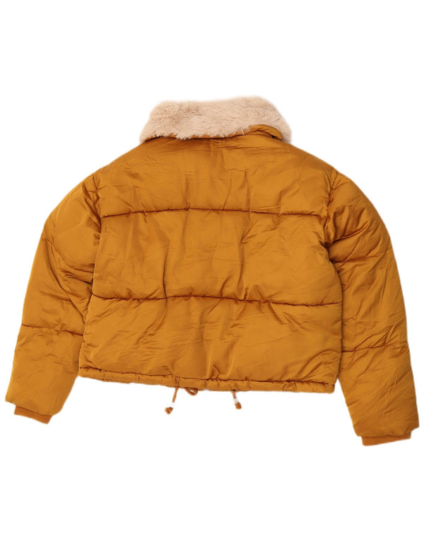 Topshop Veste rembourrée surdimensionnée pour femme UK 10 Petit Jaune Polyester