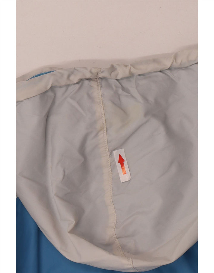 Veste de pluie à capuche Nike pour femme UK 10/12 Nylon color block bleu moyen
