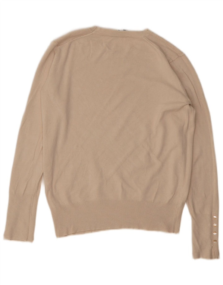 Zara Pull à col rond pour femme UK 12 Beige moyen