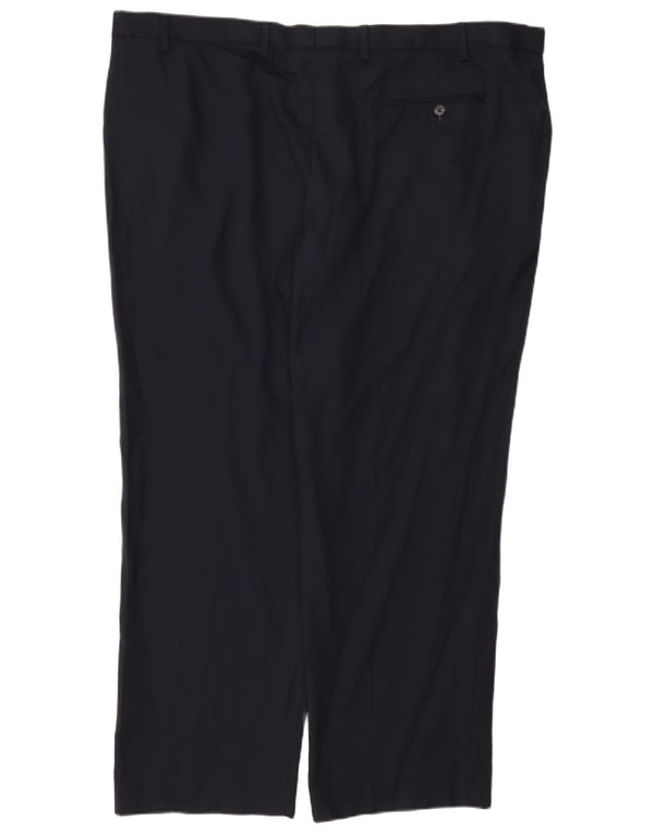 Marks & Spencer Pantalon de costume coupe classique pour homme W46 L31 Bleu marine Polyester