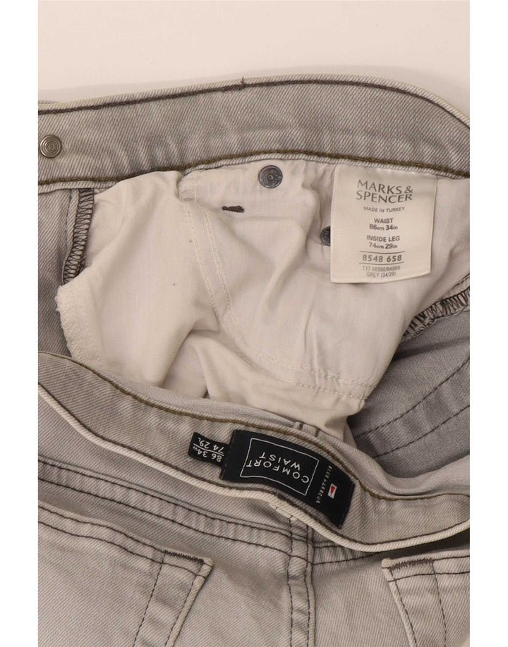 Marks & Spencer Jean droit Blue Harbor homme W34 L29 coton gris