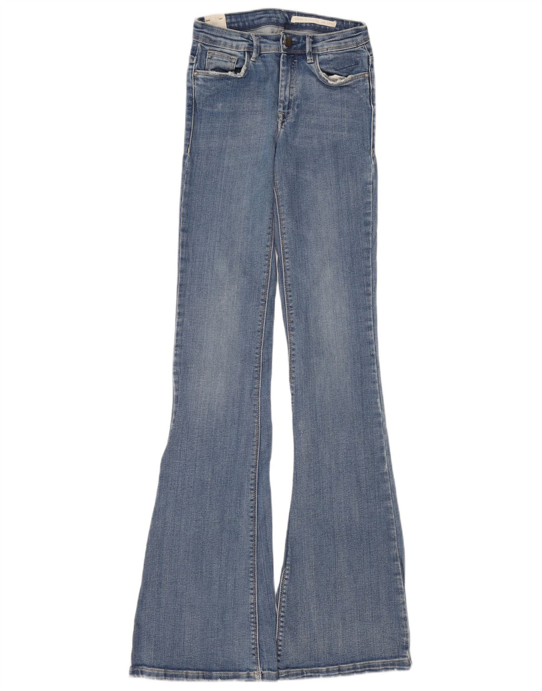 Zara Jean évasé pour femme EU 34 2XS W24 L37 Bleu Coton