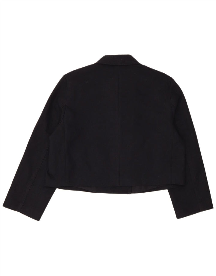 H&M Veste blazer surdimensionnée à double boutonnage pour femme UK 14 Bleu marine moyen