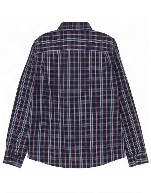 Wrangler Chemise Homme Bleu Marine Moyen Carreaux Coton