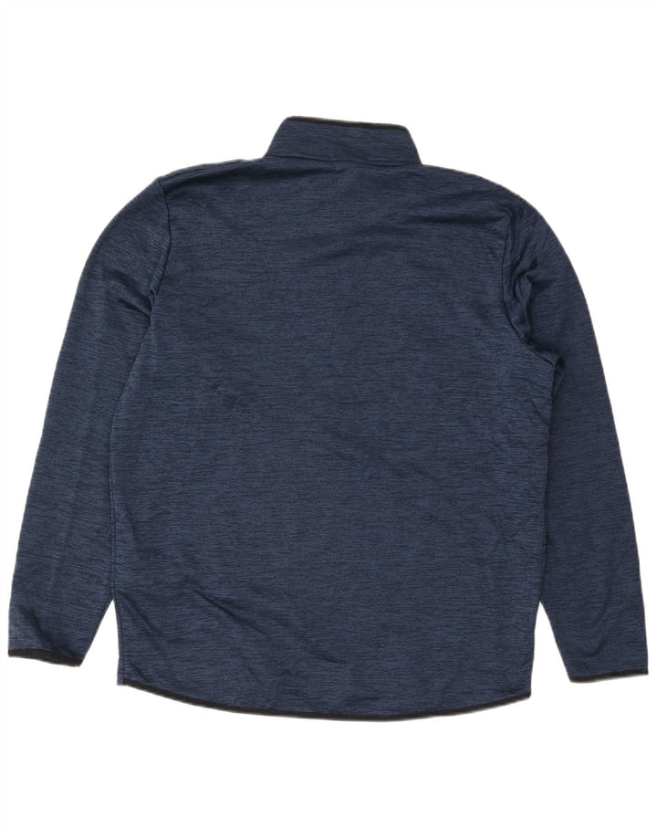 Under Armour Haut de survêtement à col zippé pour homme, grand, bleu marine moucheté