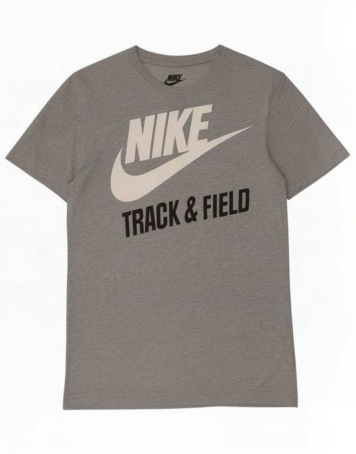 Nike Hommes Slim Fit Graphic T-Shirt Top Gris Moyen Moucheté Polyester