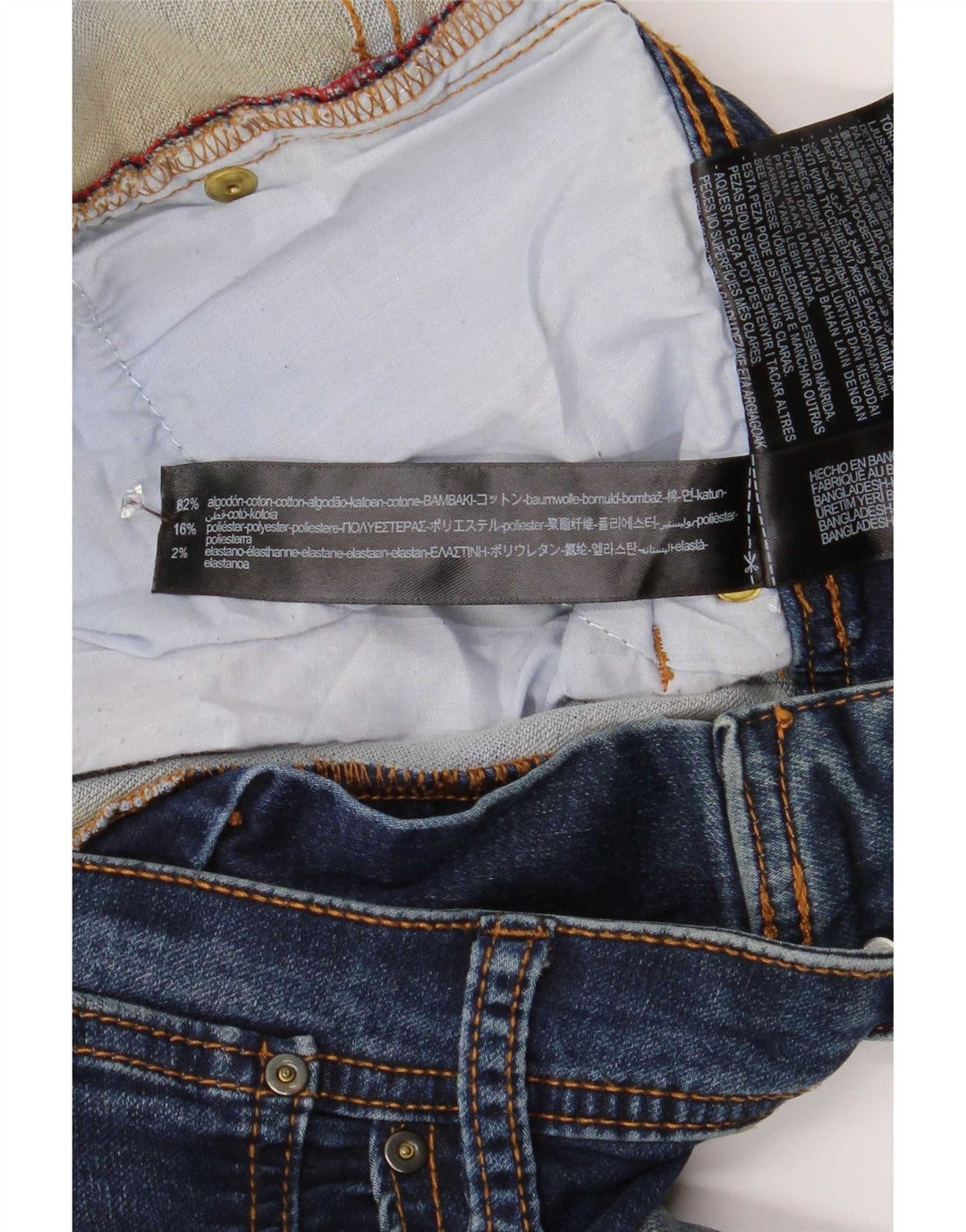 Zara Jean Slim Homme EU 42 Large W32 L29 Bleu Coton