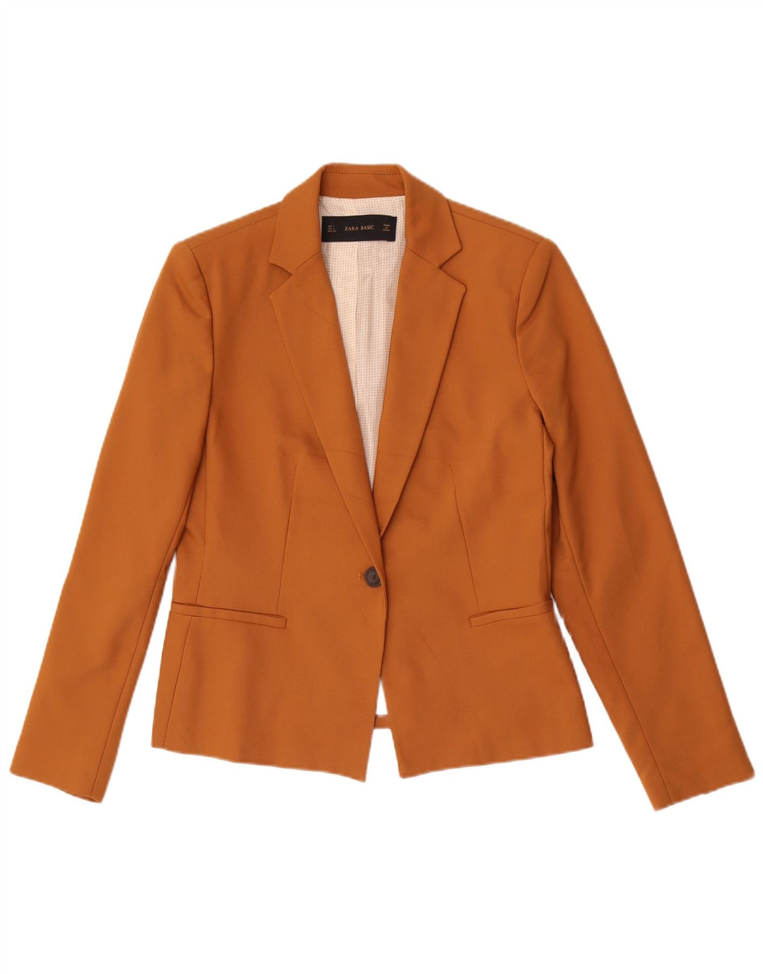 Zara Veste Blazer 1 Bouton Femme UK 14 Grand Beige Polyester