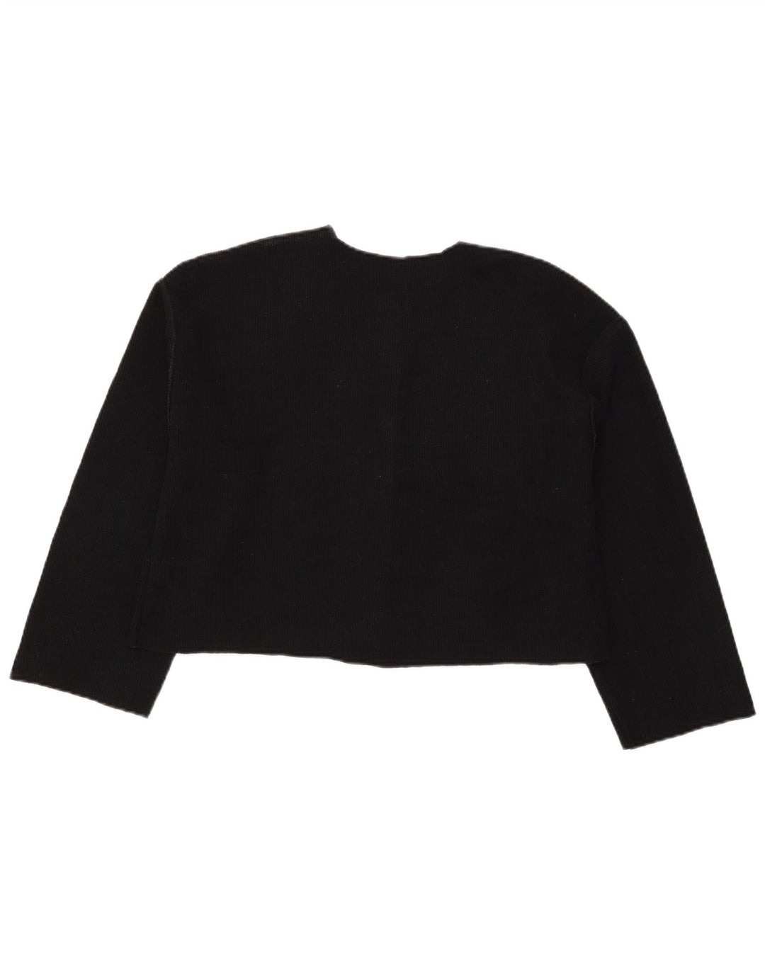 Zara Womens Crop Cardigan Pull UK 12 Moyen Noir Polyester