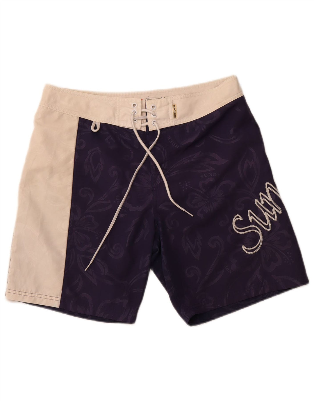 SUNDEK Short de Bain Graphique Homme Bleu Marine Moyen Polyester Floral