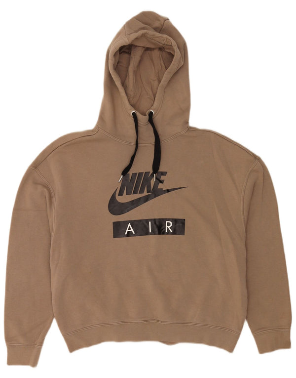 Nike Pull à capuche surdimensionné graphique pour femme UK 6 XS en coton marron