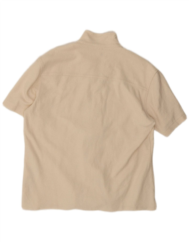 Zara Chemise À Manches Courtes Homme Large Blanc Cassé Coton