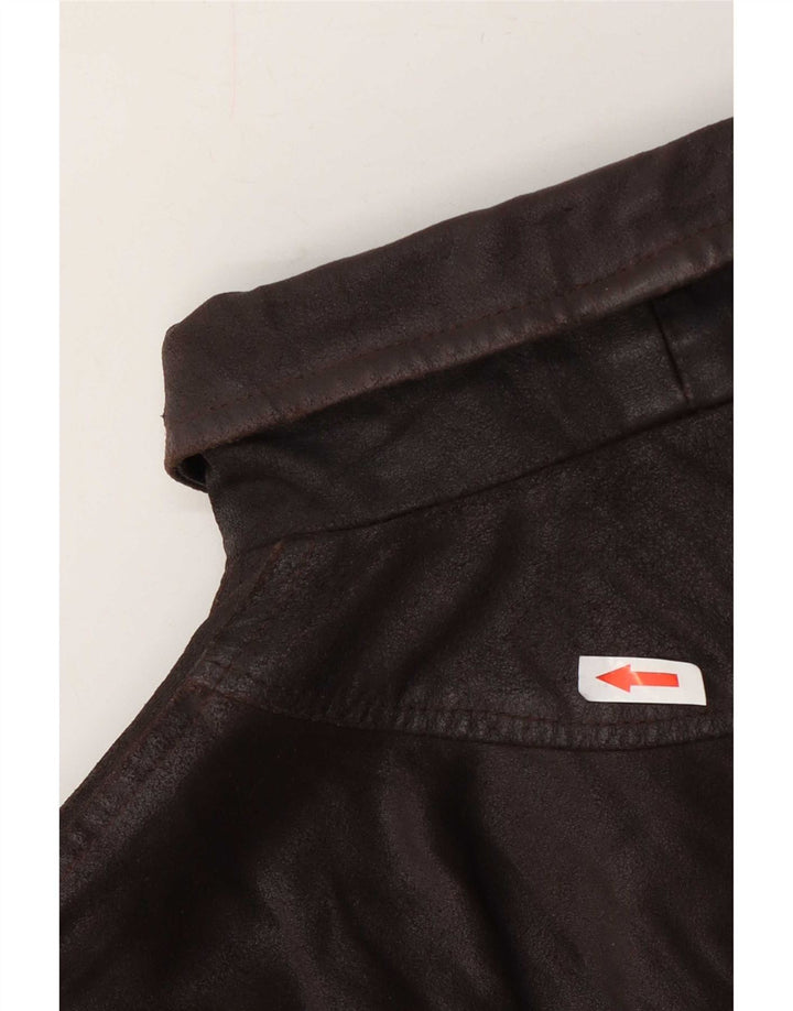 Vintage Veste en cuir femme IT 44 Marron moyen