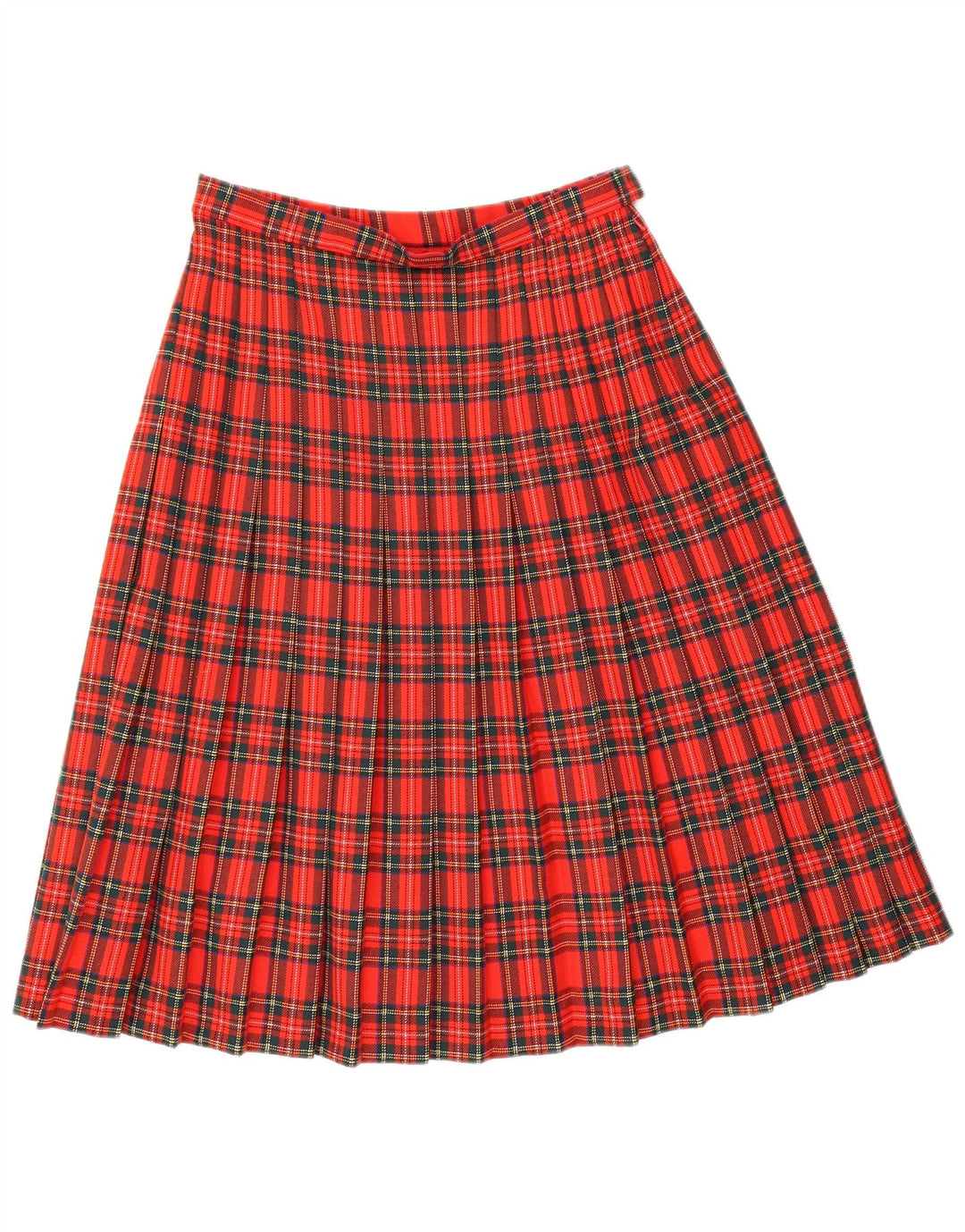 jupe plissée femme vintage W28 Carreau rouge moyen