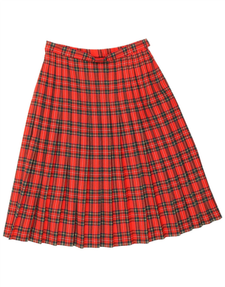 jupe plissée femme vintage W28 Carreau rouge moyen