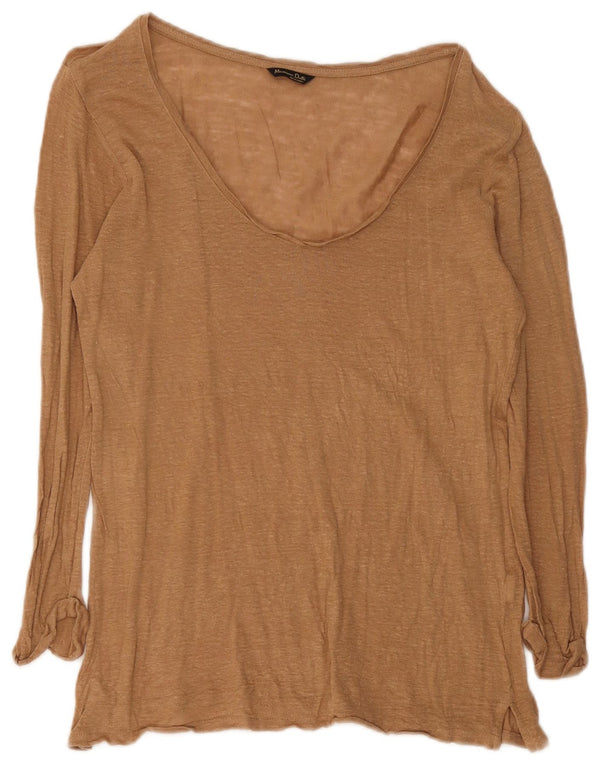 Massimo Dutti Haut à manches longues pour femme UK 14 Large Marron Moucheté