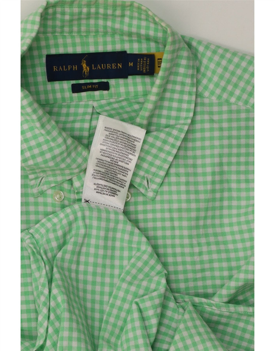 Ralph Lauren Chemise cintrée pour homme en coton vichy vert moyen