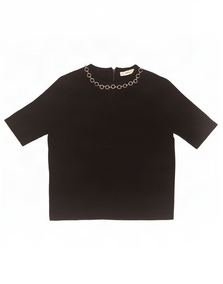 Zara Chemisier Femme Top UK 10 Petit Noir