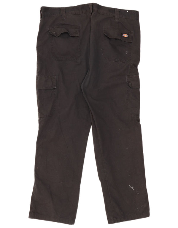 Dickies Mens Straight Cargo Trousers W40 L28 Black Polyester
