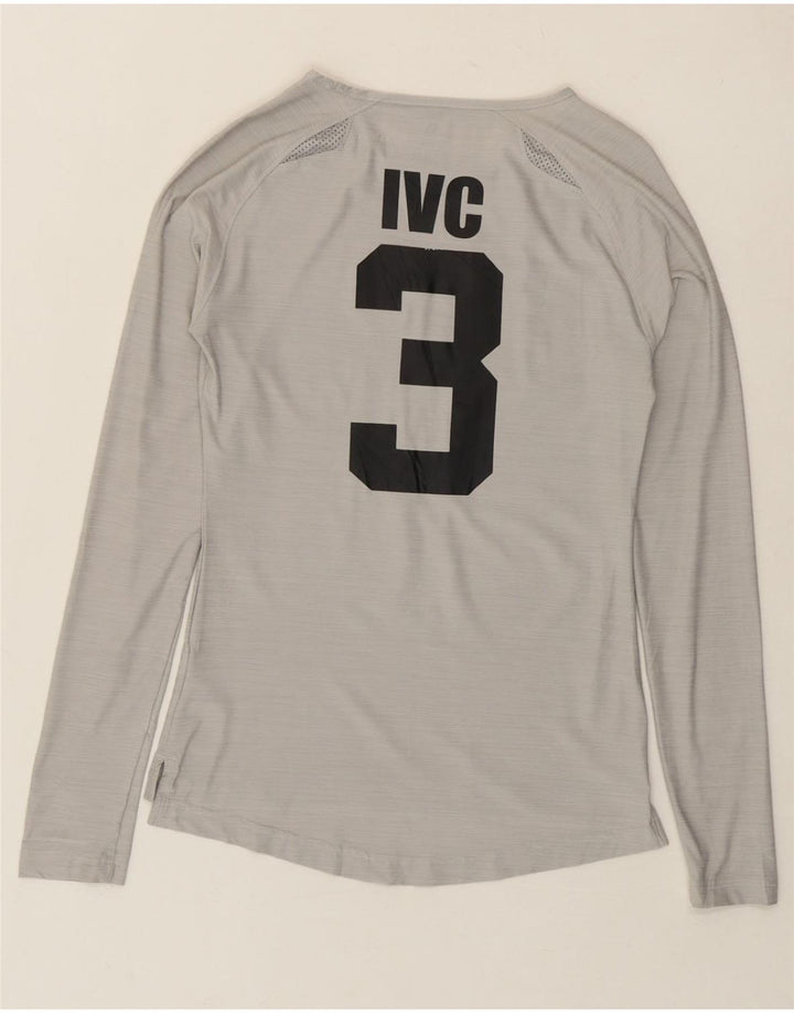 ADIDAS Womens Graphic Top Long Sleeve UK 0/2 2XS Grey Polyester Vintage Adidas and Second-Hand Adidas from Messina Hembry 