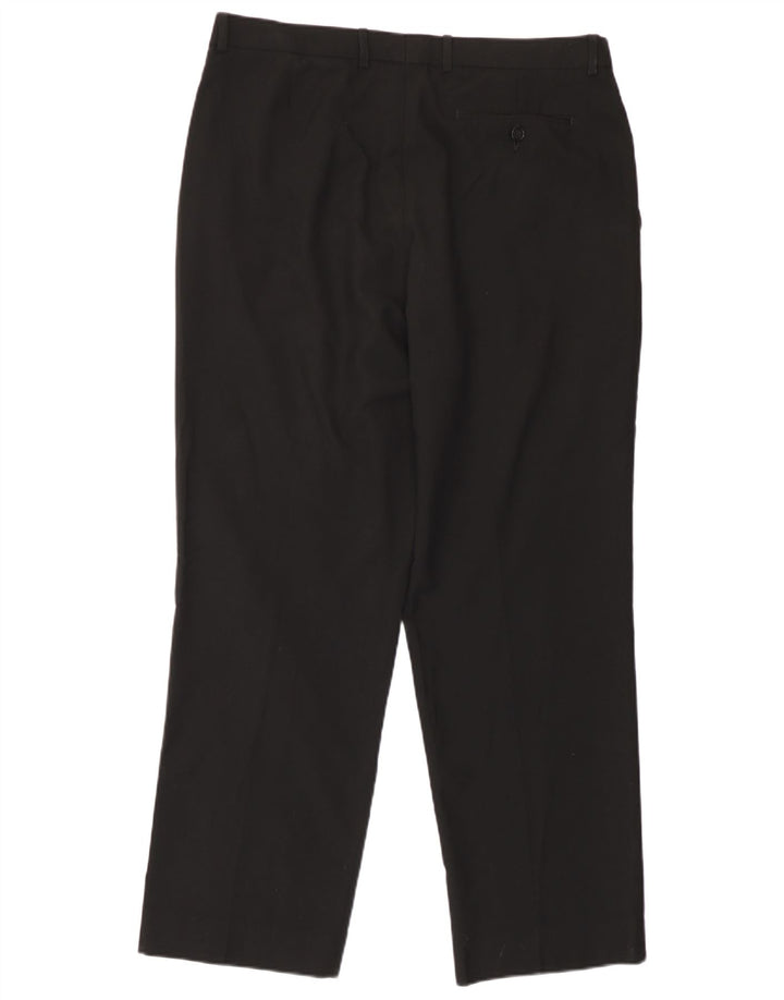 Marks & Spencer Pantalon de Costume Droit Homme W36 L29 Noir Polyester