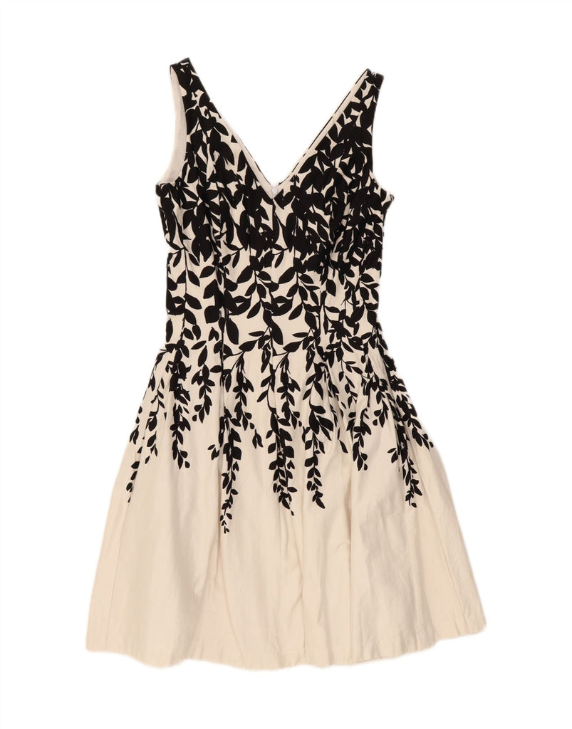 RALPH LAUREN Womens Sleeveless A-Line Dress US 4 Small Black Floral Cotton Vintage Ralph Lauren and Second-Hand Ralph Lauren from Messina Hembry 