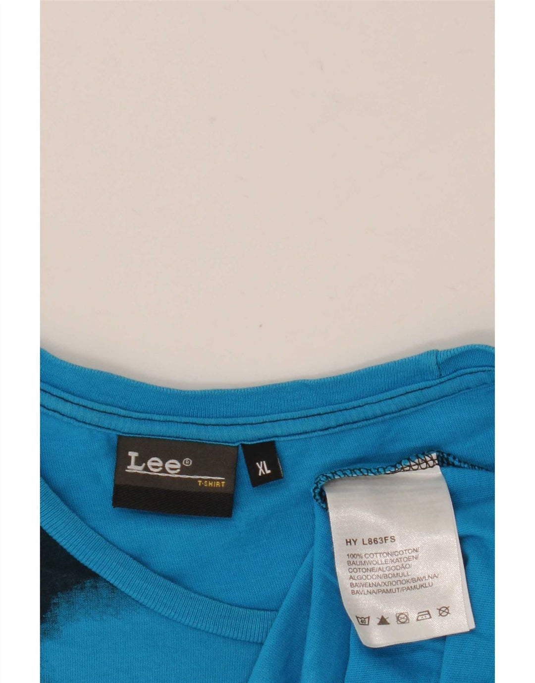 Lee T-Shirt Graphique Homme Top XL Bleu Coton