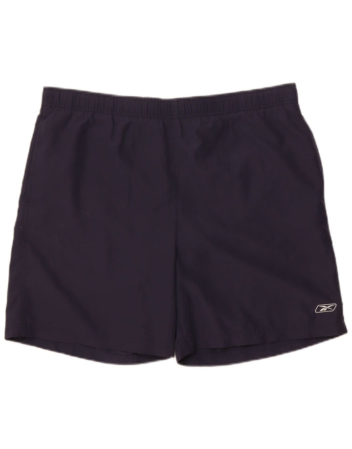 Reebok Short de sport homme grand bleu marine polyester