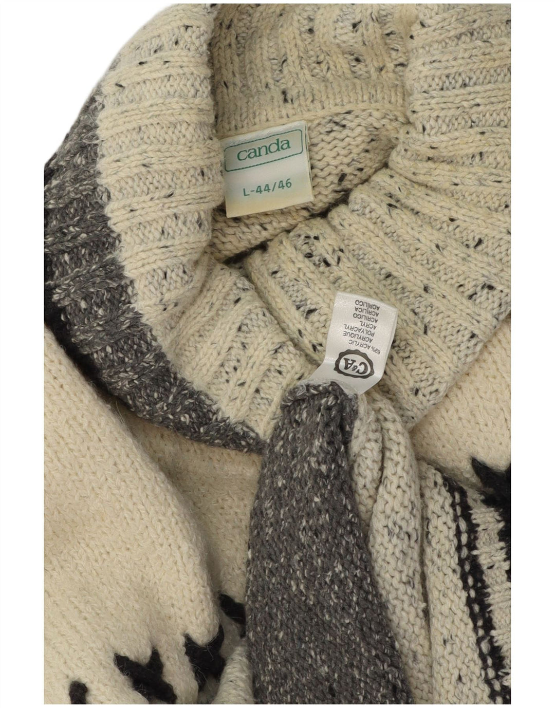 Canda Pull Col Roulé Homme Grand Gris Argyle/Diamant Acrylique