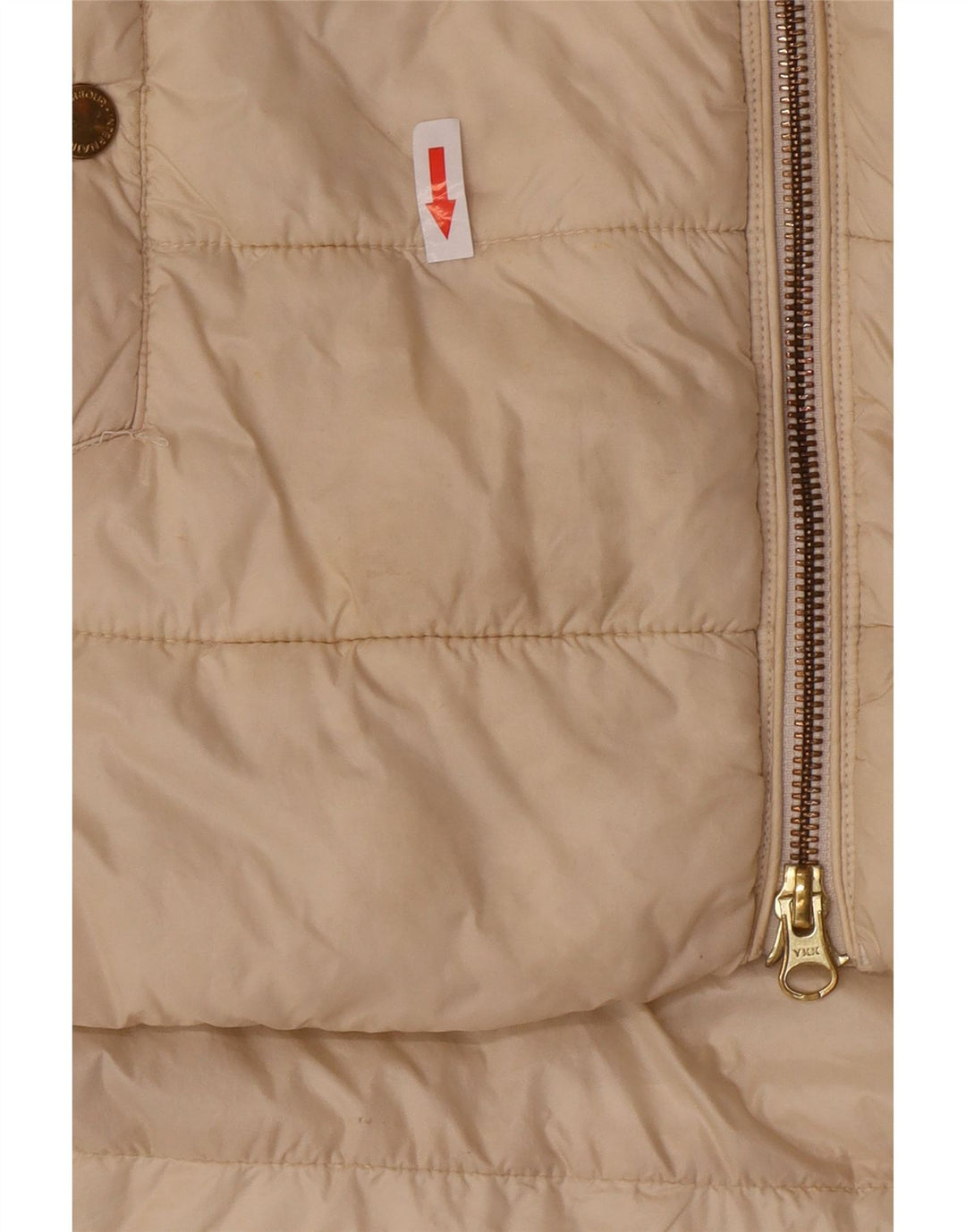 Barbour Manteau rembourré à capuche pour femme UK 10 Small Beige Polyamide