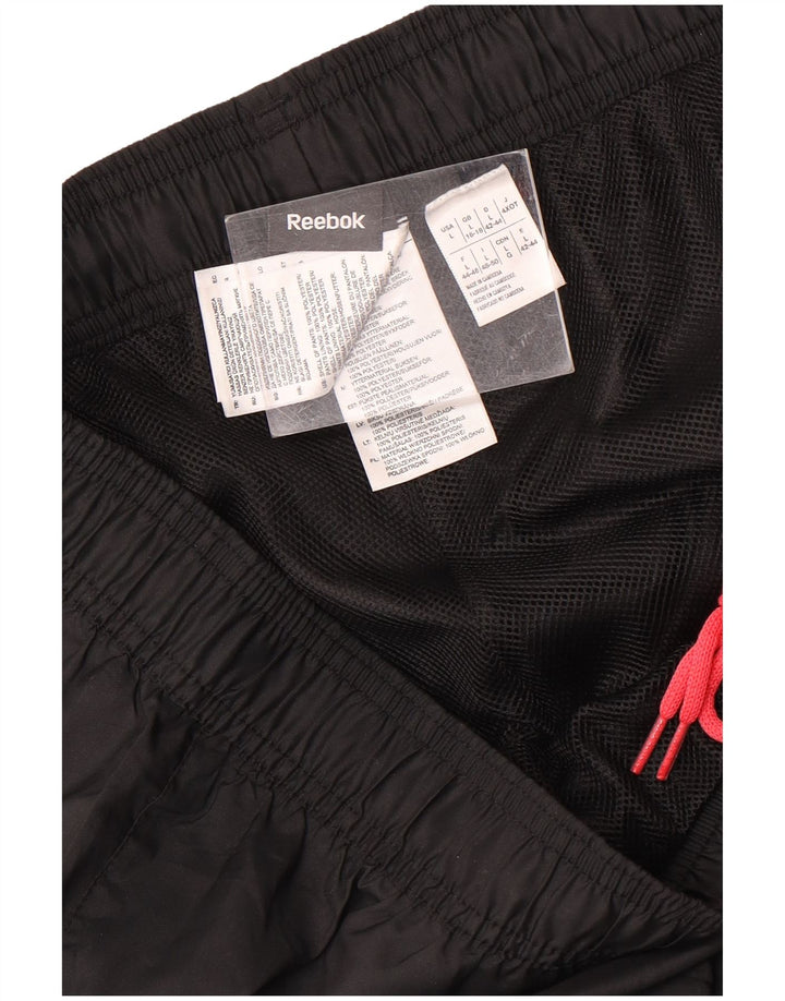 Reebok Pantalon imperméable Femme UK 16/18 Large Noir Polyester