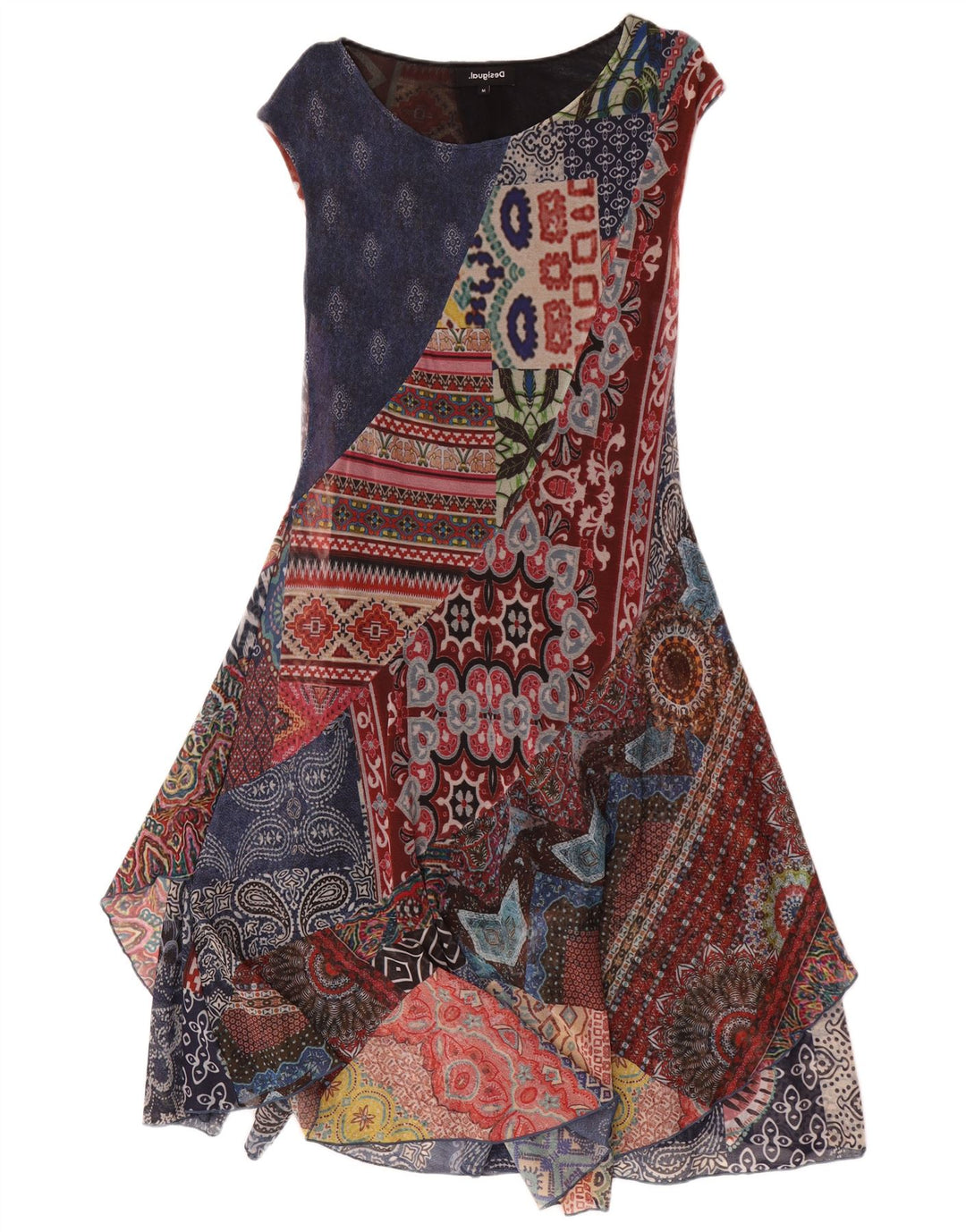 Desigual Robe Asymétrique Femme UK 12 Medium Multicolore Paisley