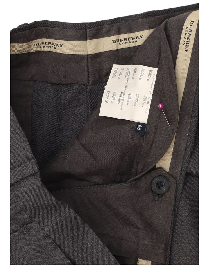 Burberry Pantalon de costume pour homme IT 46 Small W34 L30 Gris Polyester