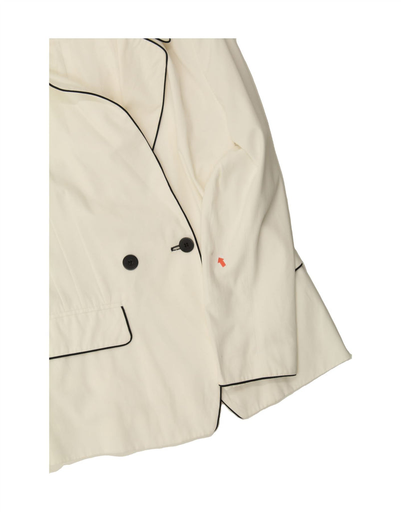 MONDI Womens Double Breasted Blazer Jacket UK 14 Medium White Vintage Mondi and Second-Hand Mondi from Messina Hembry 