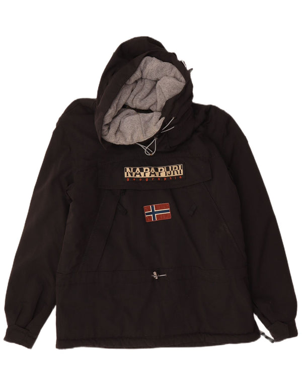 Napapijri Veste anorak à capuche graphique géographique pour hommes UK 40 Large Noir