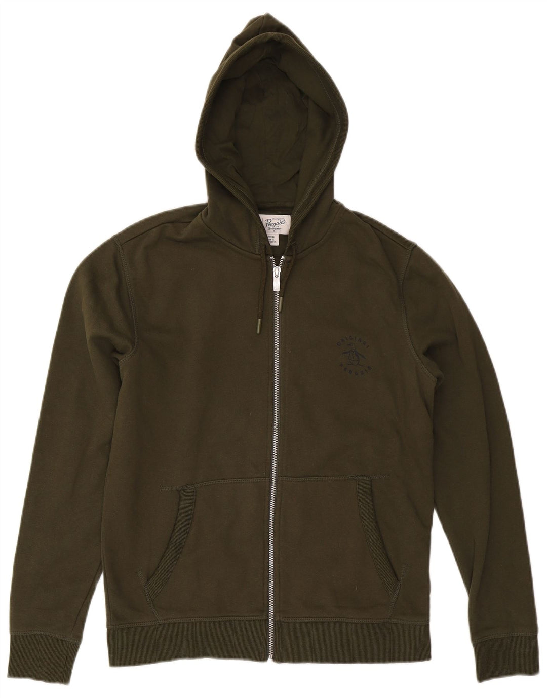 PENGUIN Pull à capuche zippé homme petit coton kaki