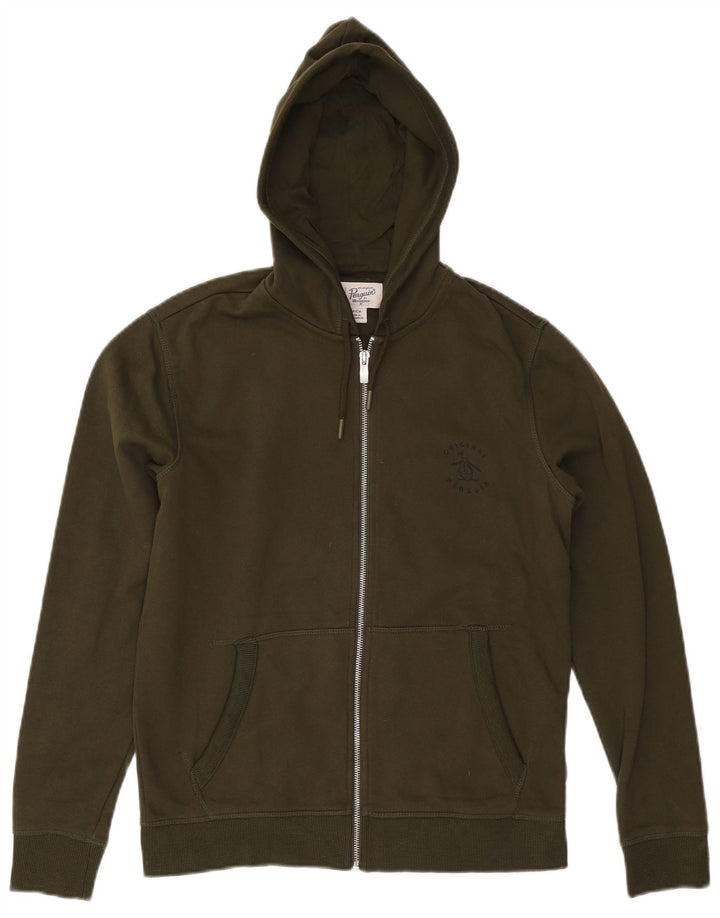 PENGUIN Pull à capuche zippé homme petit coton kaki