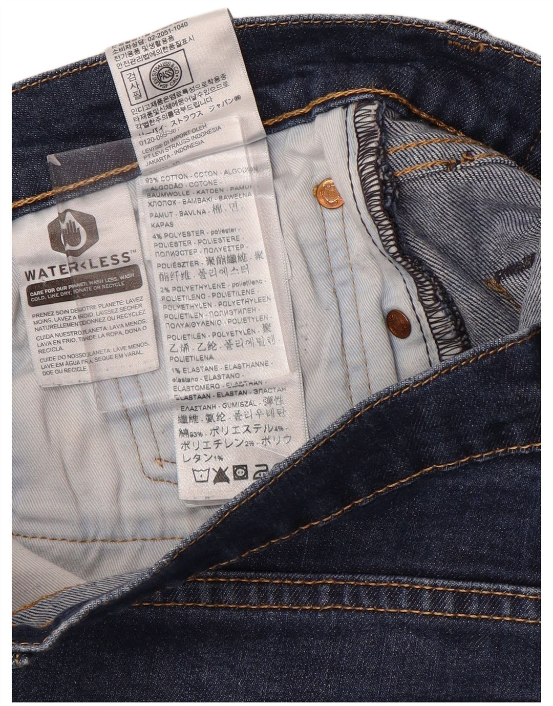 Levi's Jean Slim Femme W33 L32 Bleu Coton