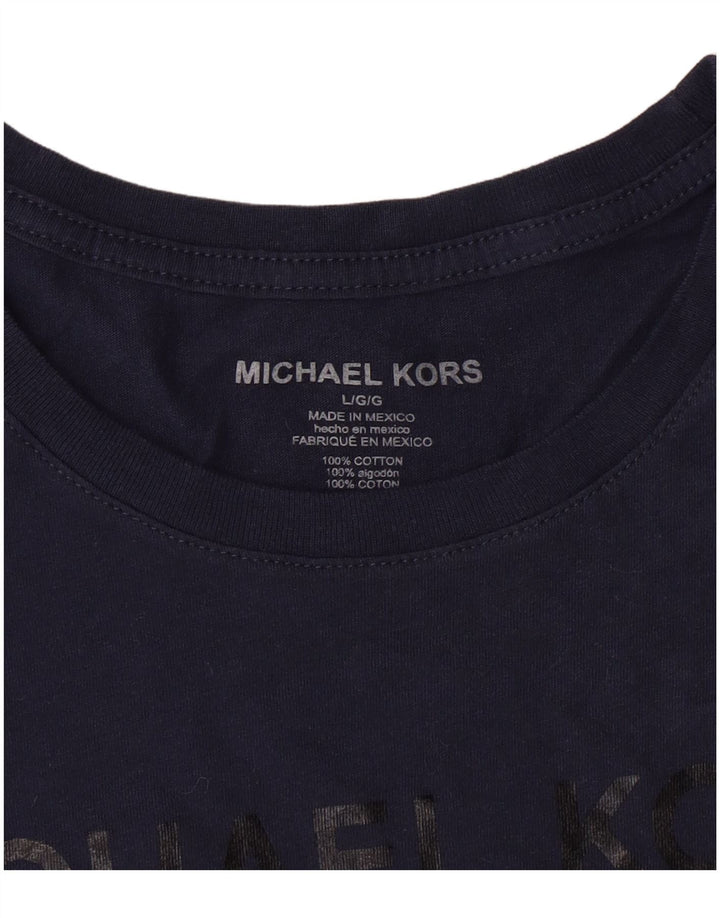 Michael Kors T-shirt graphique pour hommes, grand, bleu marine, en coton