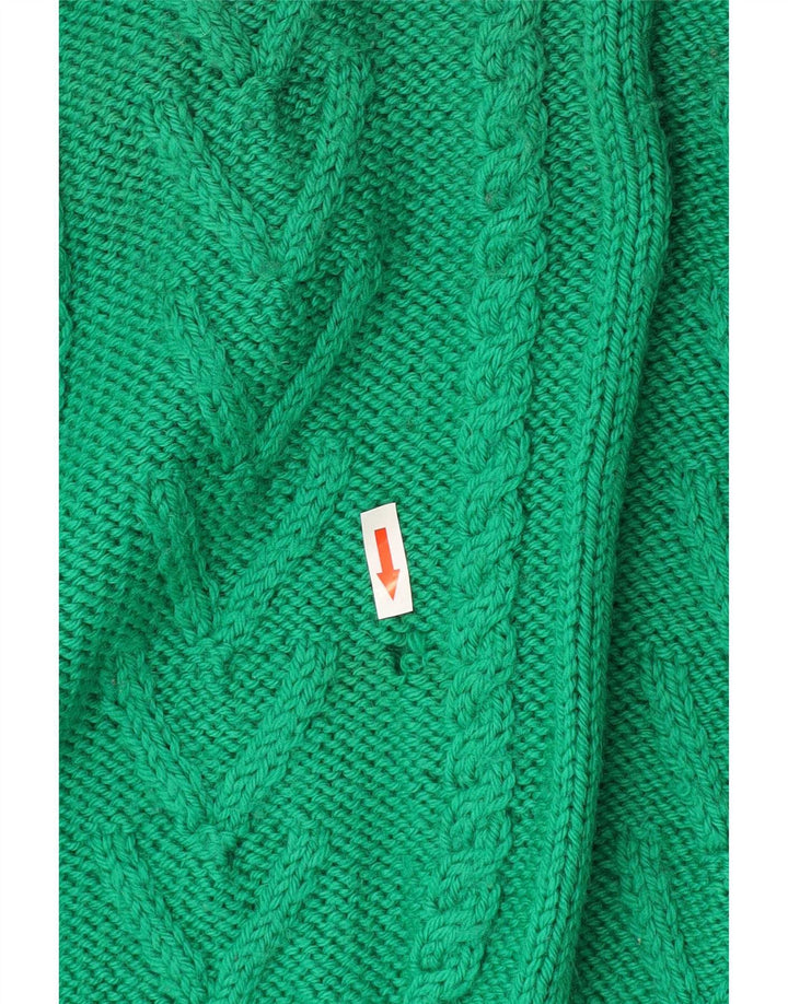 vintage Mens Crew Neck Jumper Pull Grand Vert