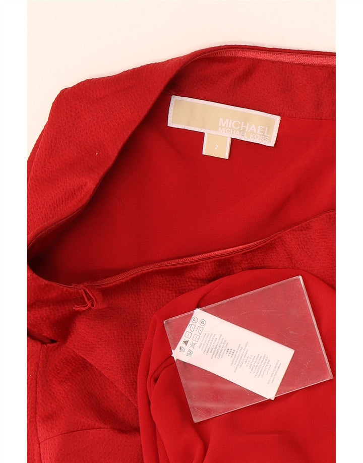 Michael Kors Robe asymétrique pour femme US 2 XS Rouge Polyester