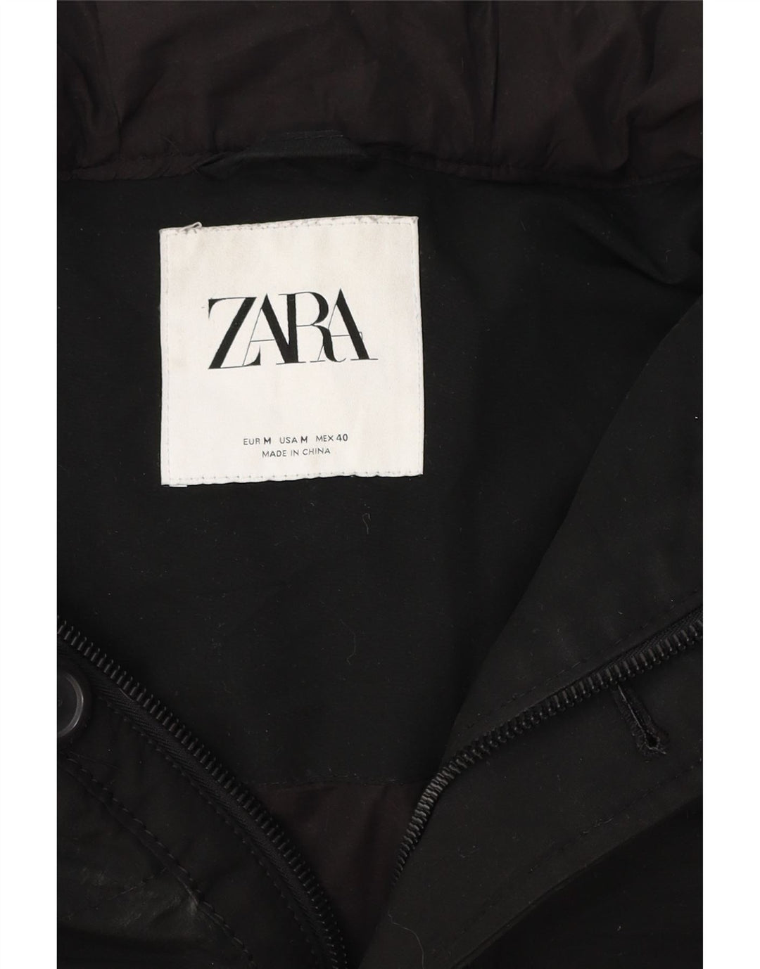 Zara Veste matelassée à capuche pour homme UK 38 Medium Noir