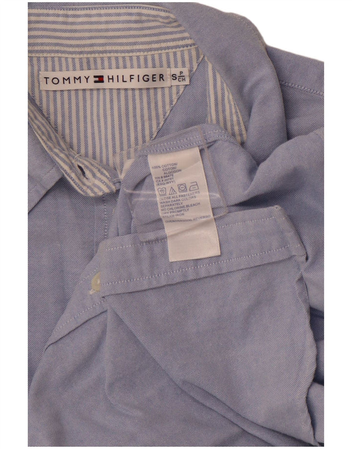 TOMMY HILFIGER Chemise Femme UK 10 Petit Bleu Coton