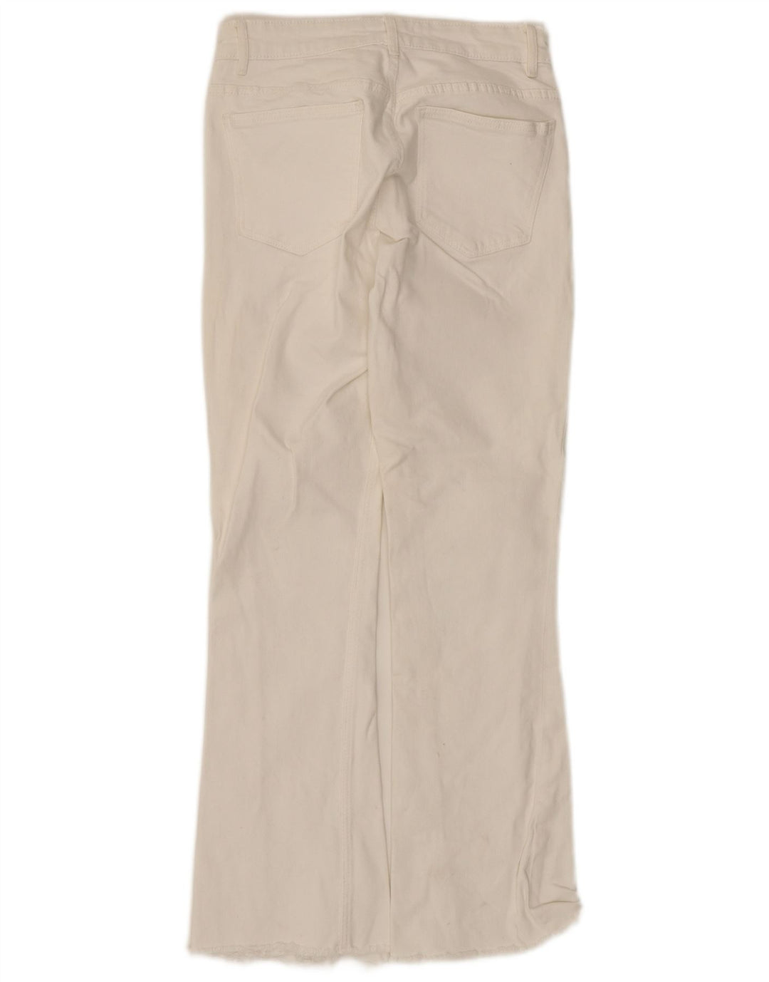 Zara Jean évasé femme EU 38 Small W28 L26 coton blanc
